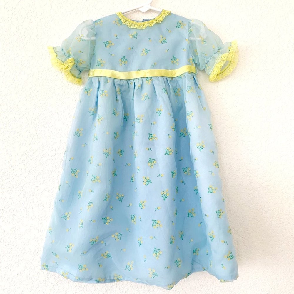 Vintage Little Girls Dress, Fancy Prairie, Cottage